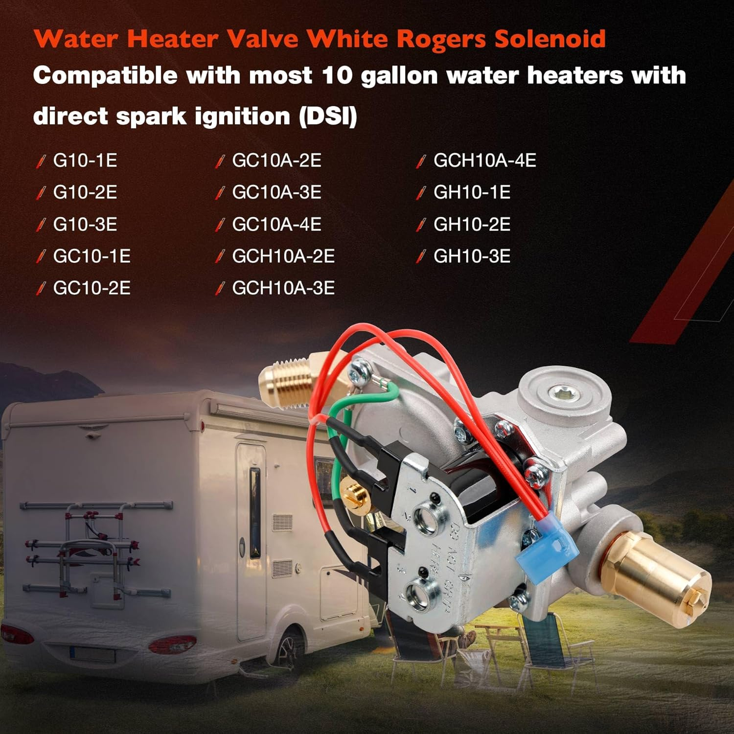 92089 RV Water Heater Gas Valve &ndash; Compatible with Atwood 10 Gal Electronic Ignition Water Heaters (G10-1E, G10-2E, GC10-1E, GC10A-2E) &ndash; Solenoid Valve for OEM #93844, 93870, 93321, 92078 image number 5