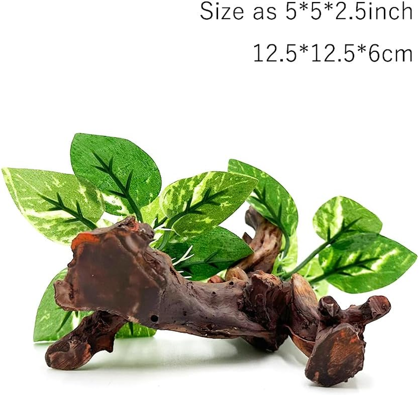 Smoothedo-Pets Fish Tank Decor Aquarium Decorations 5Inch Ornaments Betta Silk Leaf Pad Hammock Artifical Driftwood Cave Goldfish Bowl Accessories (Type-C) image number 4