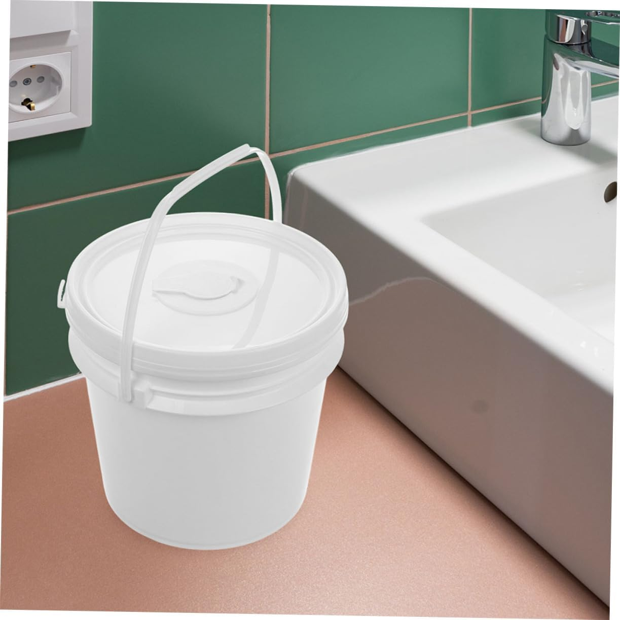 Wet Wipes Bucket Lid and Handle Multipurpose Wipes Dispenser for Bathroom Kitchen for Car Use image number 5