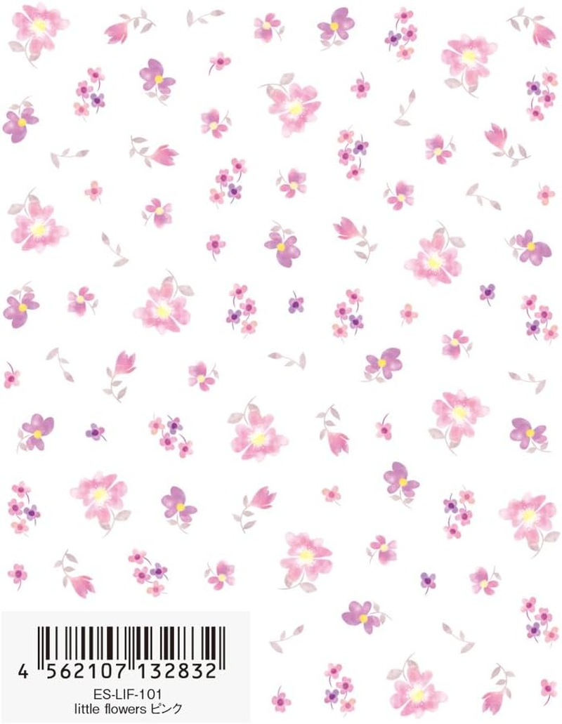 TSUMEKIRA ES-LIF-101 Nail Stickers, ES Little Flowers, Pink, Multicolor