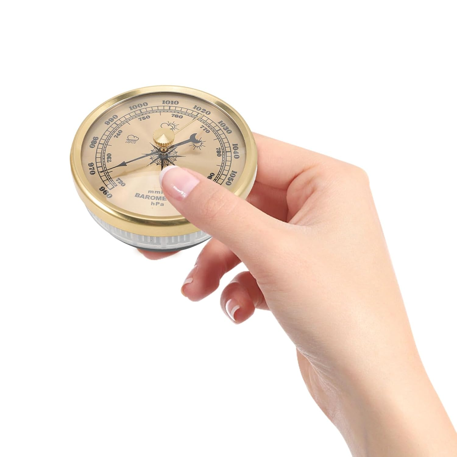 Ifundom Adjustable Dial Aneroid Barometer for Home and Outdoor Use Compact Weather Pressure Gauge with Plastic and Metal Construction Multifunctional Weather Forecast Tool image number 5