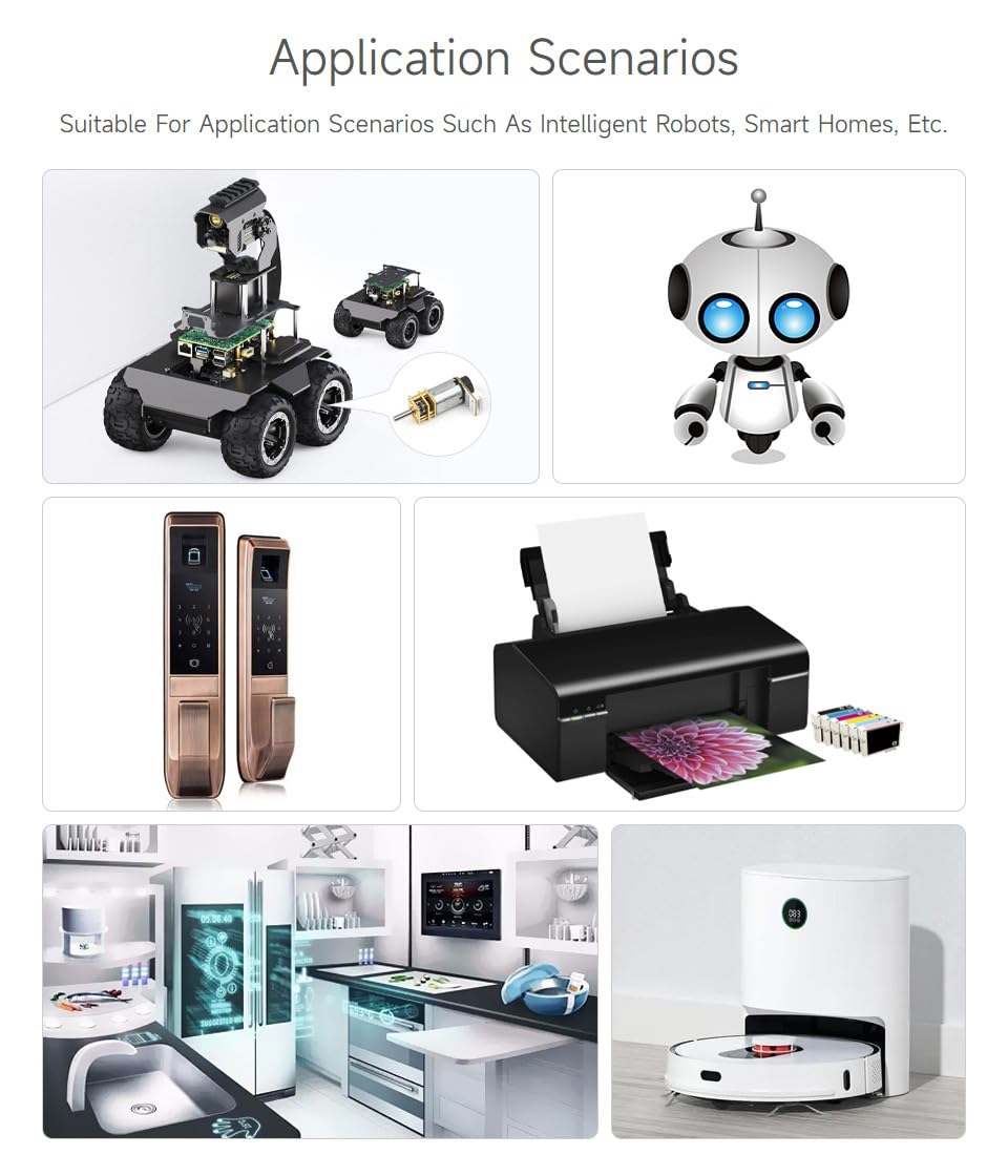 Waveshare N20 DC Gear Motor, Magnetic Hall Encoder, All-Metal Gearbox, High Precision Reduction Motor, with L-Shaped 6PIN Connector image number 4