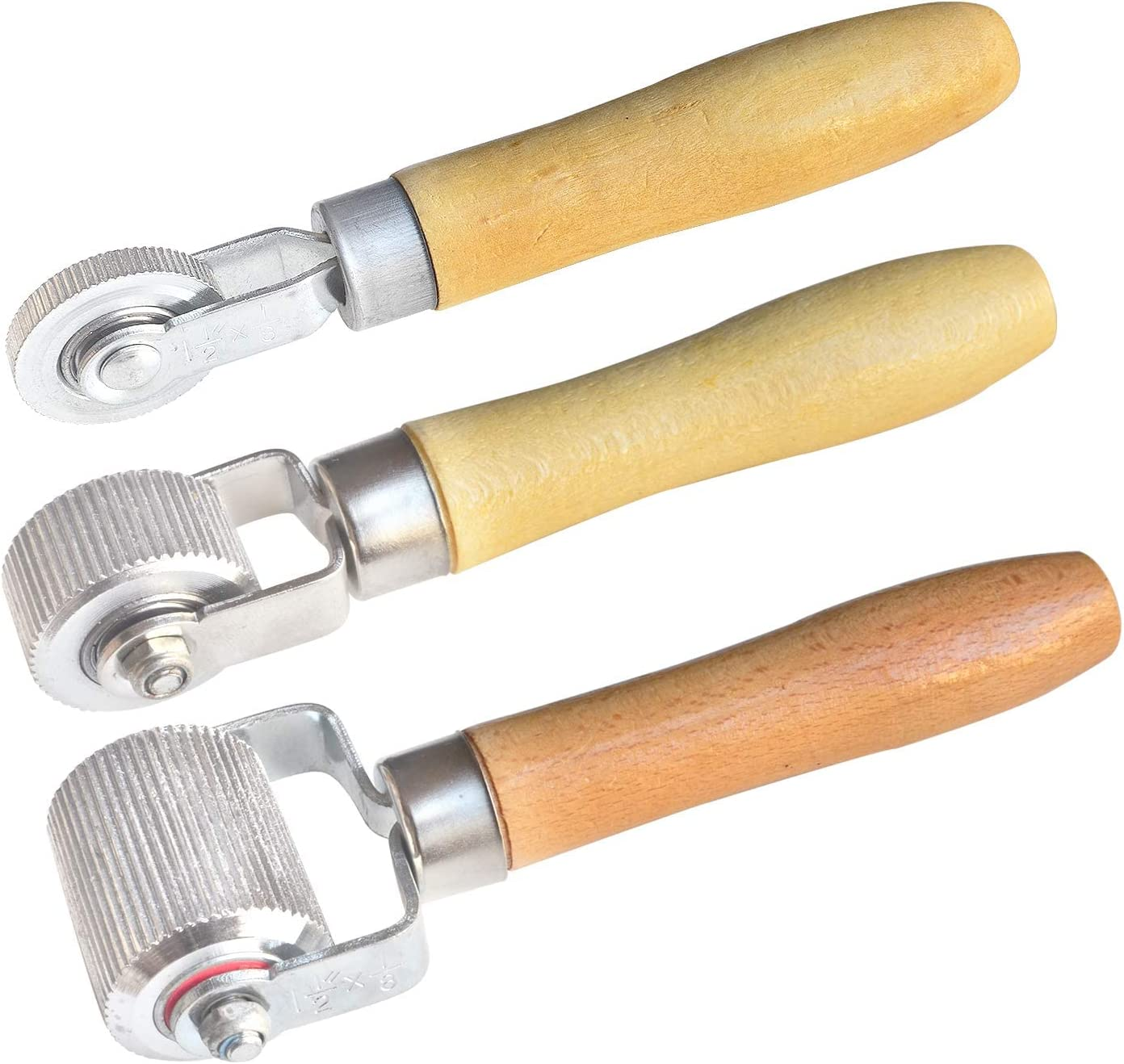 3 Pcs Car Sound Deadening Roller, Sound Noise Proof Insulation Tool, Automotive Sound Deadener Application Installation Metal Roller with Wooden Handle Interior Accessories image number 1