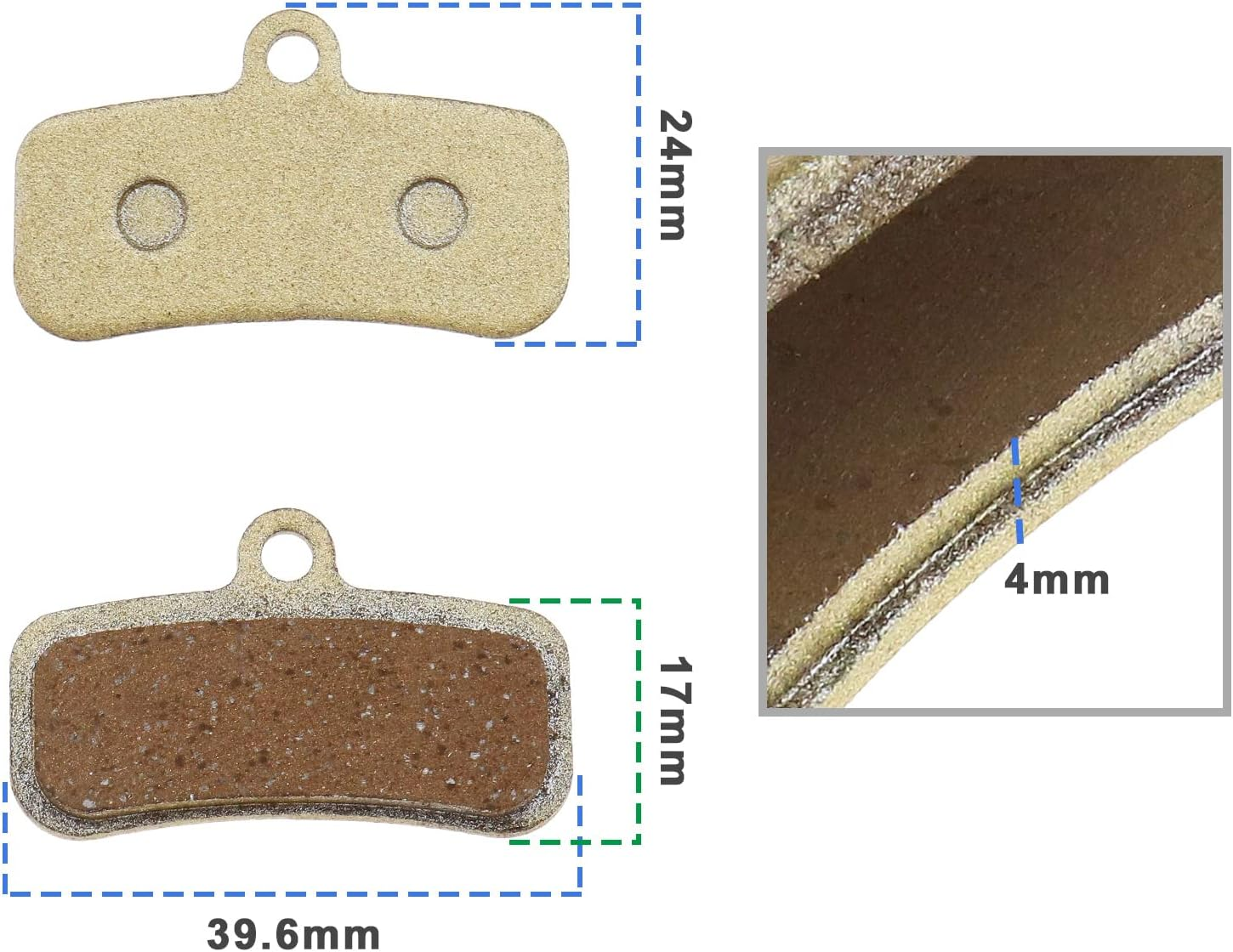 Emagtech 2 Pairs Bicycle Disc Brake Pads Compatible with Shimano Saint BR-M810 M820 Zee BR-M640 Disc Brakes Sintered Metal Cycling Components image number 6