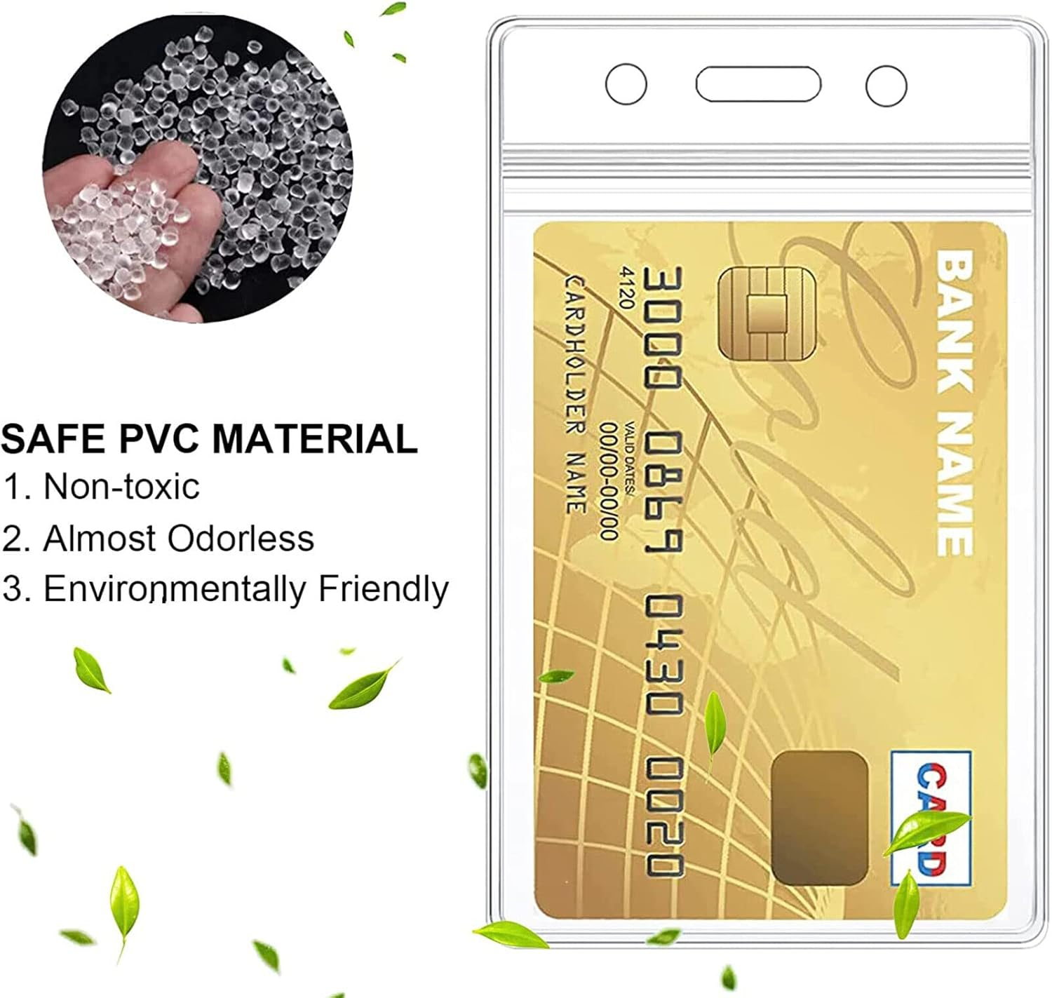 10 Pack ID Badge Holders Vertical Waterproof Holders Badge Clear Card Sleeve Case Cover ID Card Holder Name Tags, for Rfid/Proximity/Badge Swipe Cards or Credit Card/Driver'S License. image number 4