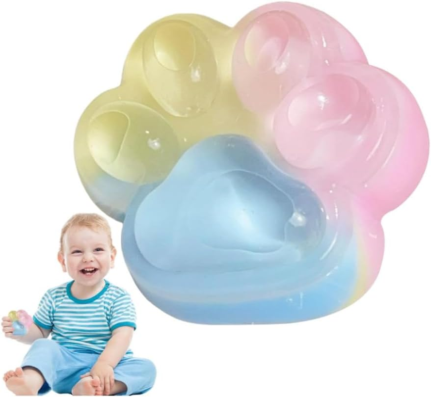 Cat Paw Squeeze Toys, Silicone Taba Big Cat Paw Squeeze Fidget Toy, Cute Soft Multicolor Cat Paw Squishys Sensory Toy, Stress Relief Slow Rebound Cat Paw Stress Balls, for Kids & Adults image number 5