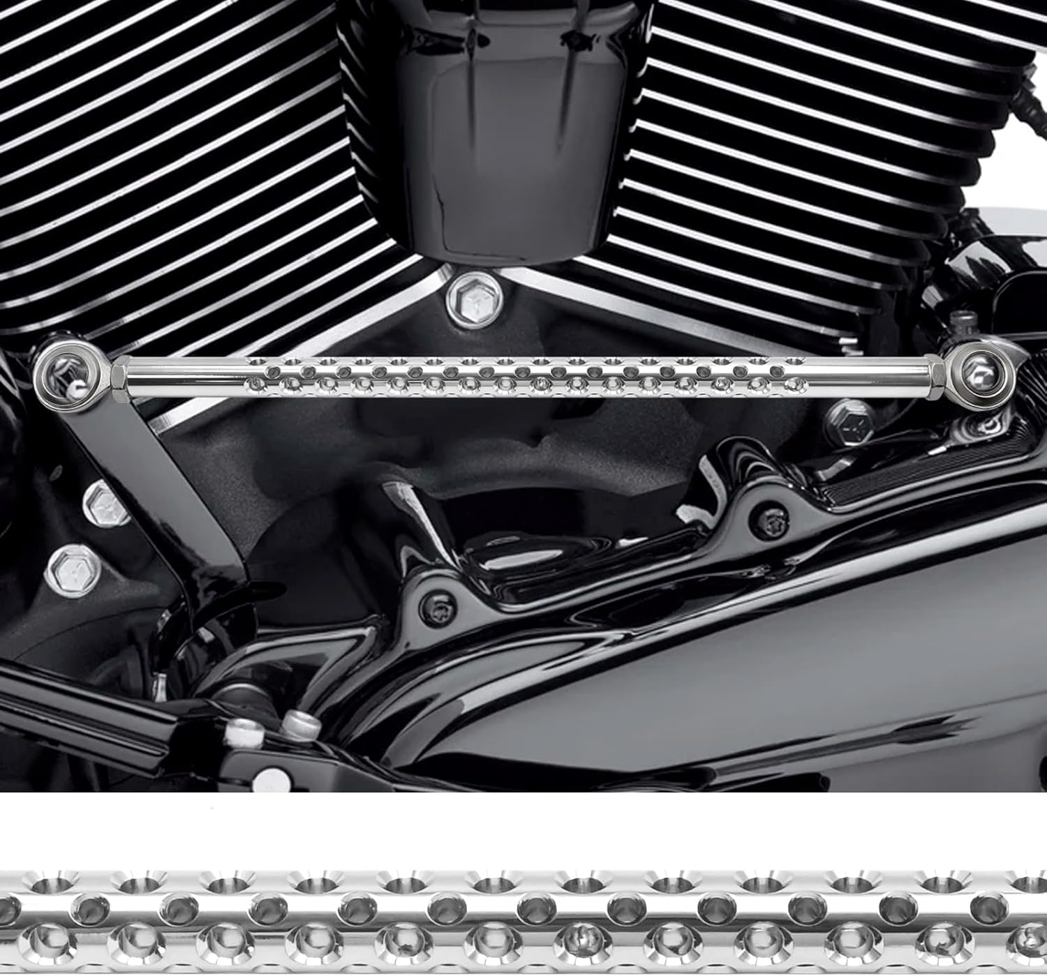 Saihisday Chrome Gear Shift Linkage Replacement for Harley Davidson Touring Softail Dyna Trike Fatboy Electra Street Road Glide Wide Glide FLH FLHX FLTR FLHR FX 1987-2021 image number 1