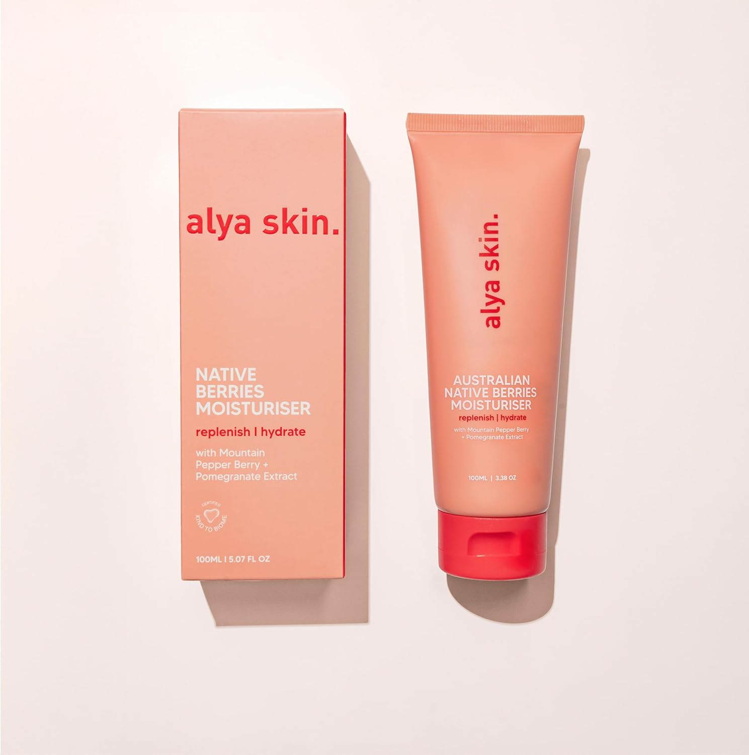Alya Skin Native Berries Moisturiser 100G | Made with Aussie Native Berries, Rich in Antioxidants, Vitamin C & E, Promotes Collagen Production, Rehydrates & Repairs Skin, Deeply Moisturising with Macadamia Oil & Shea Butter. Packaging May Vary image number 3