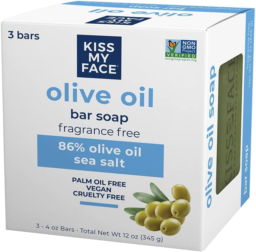 (3 Bars) - Kiss My Face - Pure Olive Oil Bar Soap Value Pack Fragrance Free - 3 Bars image number 4