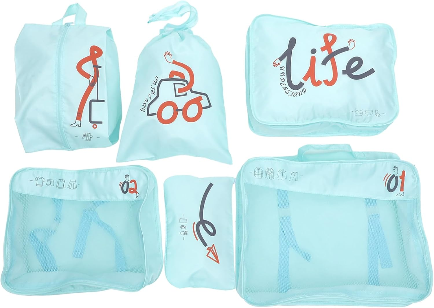 NOLITOY 1Set Travel Packing Cubes Lightweight Organizers for Suitcase Storage for Clothes Shoes and Toiletries image number 4