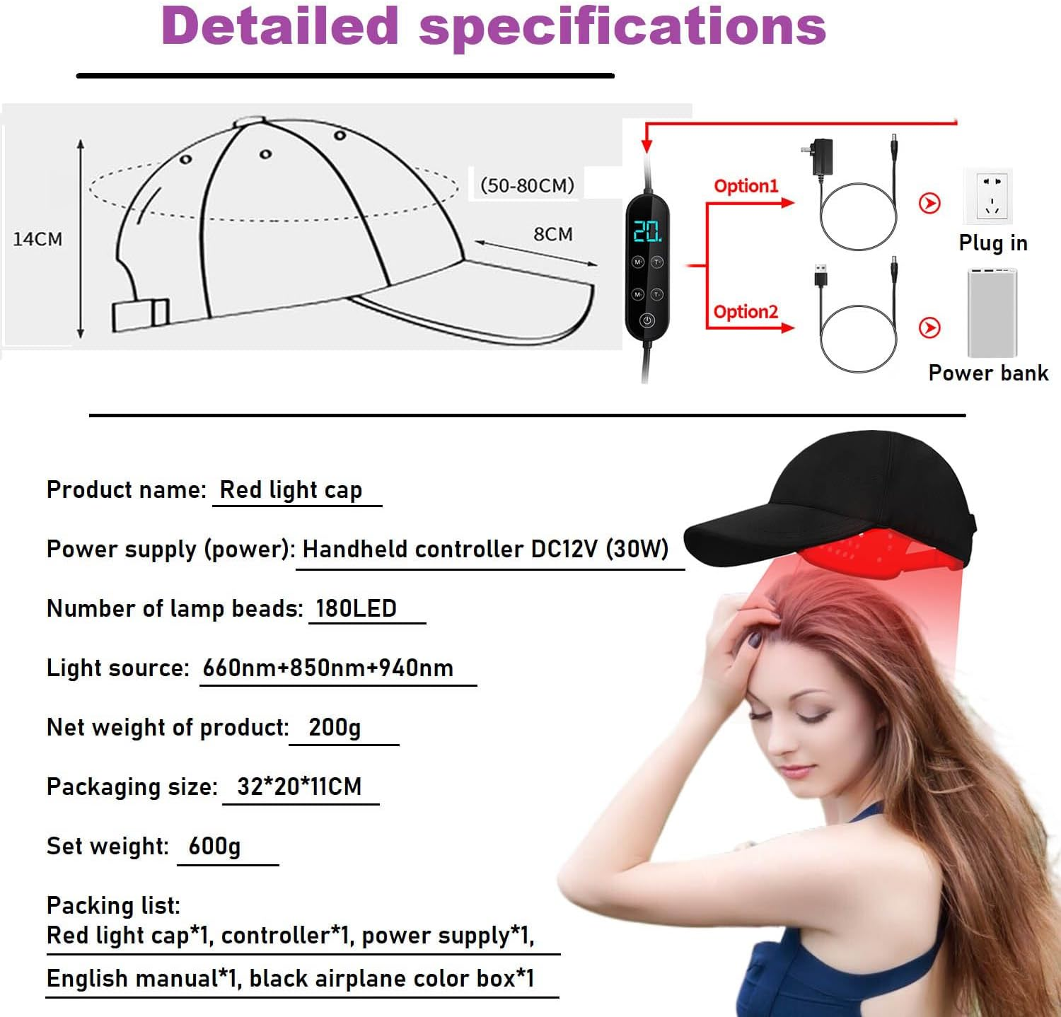 Therapy for Hair Growth|Red Light Hair Growth System|Hair Loss in Men & Women|Advanced Hair Regrowth System|Red Light Therapy Cap image number 1