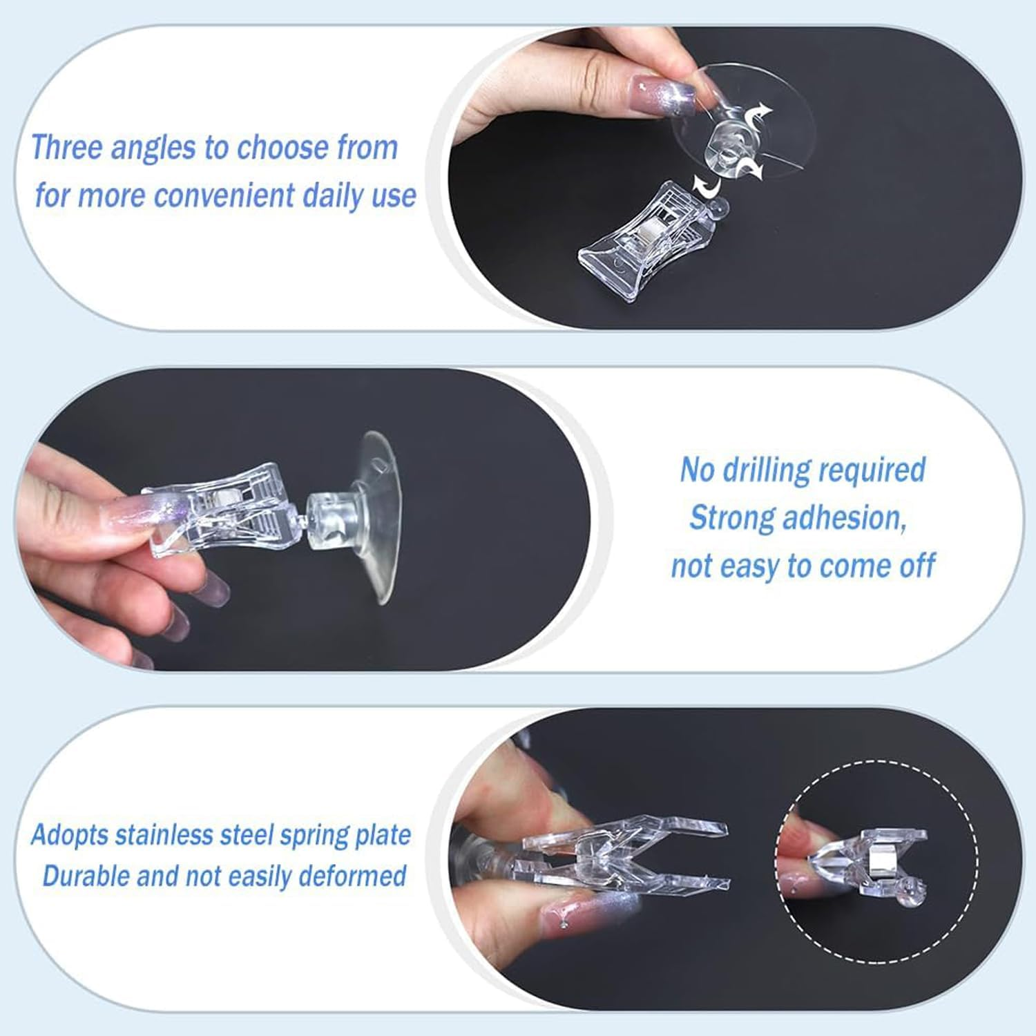 10 Pcs Aquarium Suction Cup Clips, Seaweed Clips, Aquarium Plant Cup Clips, round PVC Suction Cup Clips for Windows, Glass, Wall, Aquarium image number 4