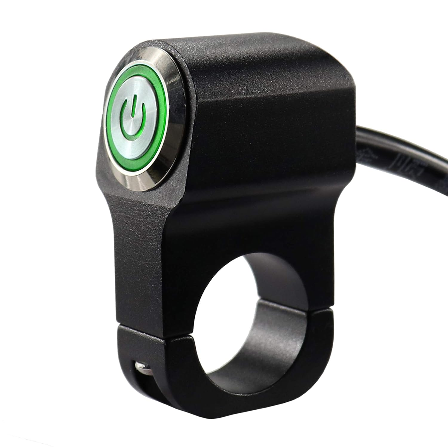 12V 10A Motorcycle Bike ATV 7/8Inch Handlebar CNC Switch for Headlight Hazard Brake Fog Light on off Switches (Green) image number 1