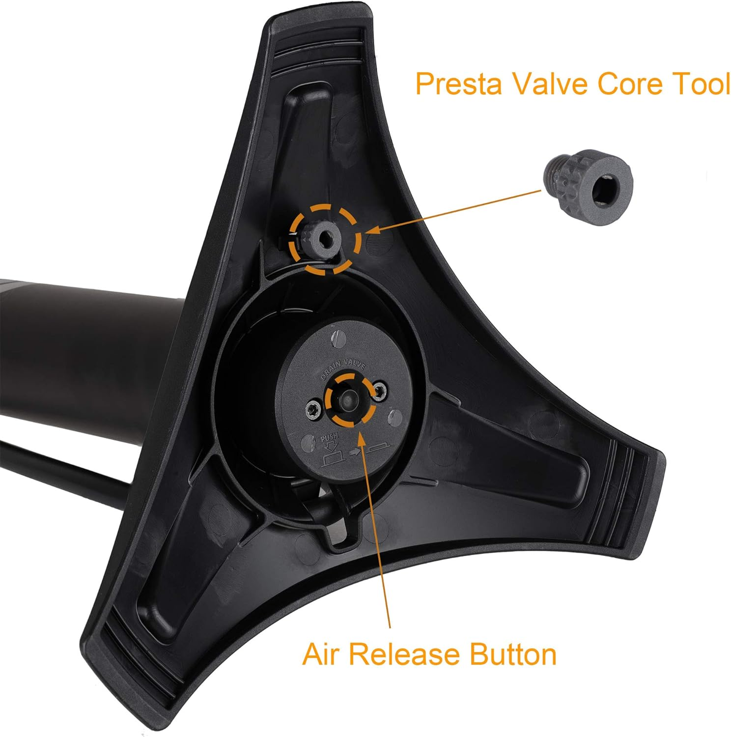 VENZO Road Mountain MTB Bike Bicycle High Pressure 160 PSI Floor Rechargeable Reserve Air Tank for Tubeless Tire Rechargeable Air Tank image number 2