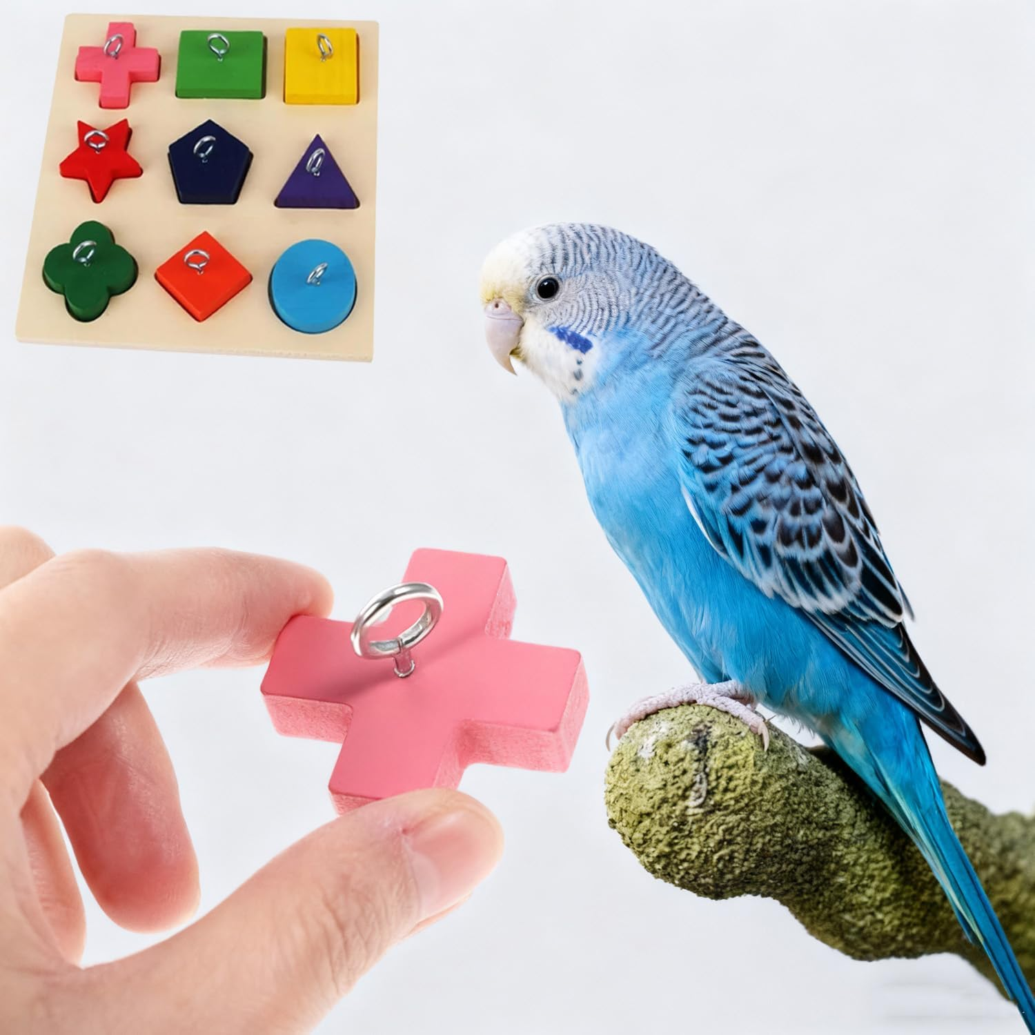 Bird Intelligence Training Toy Color Parrot Educational Toys Parrot Interactive Training Toys Wooden Block Birds Puzzle (5.9In &times; 5.9In) image number 3