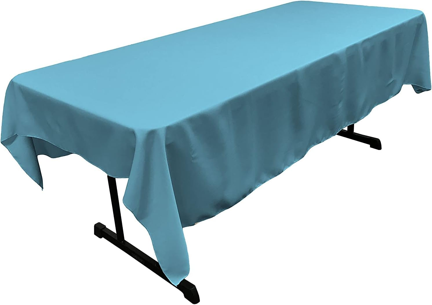 LA Linen Polyester Poplin 60 by 90" Rectangular Tablecloth, Charcoal