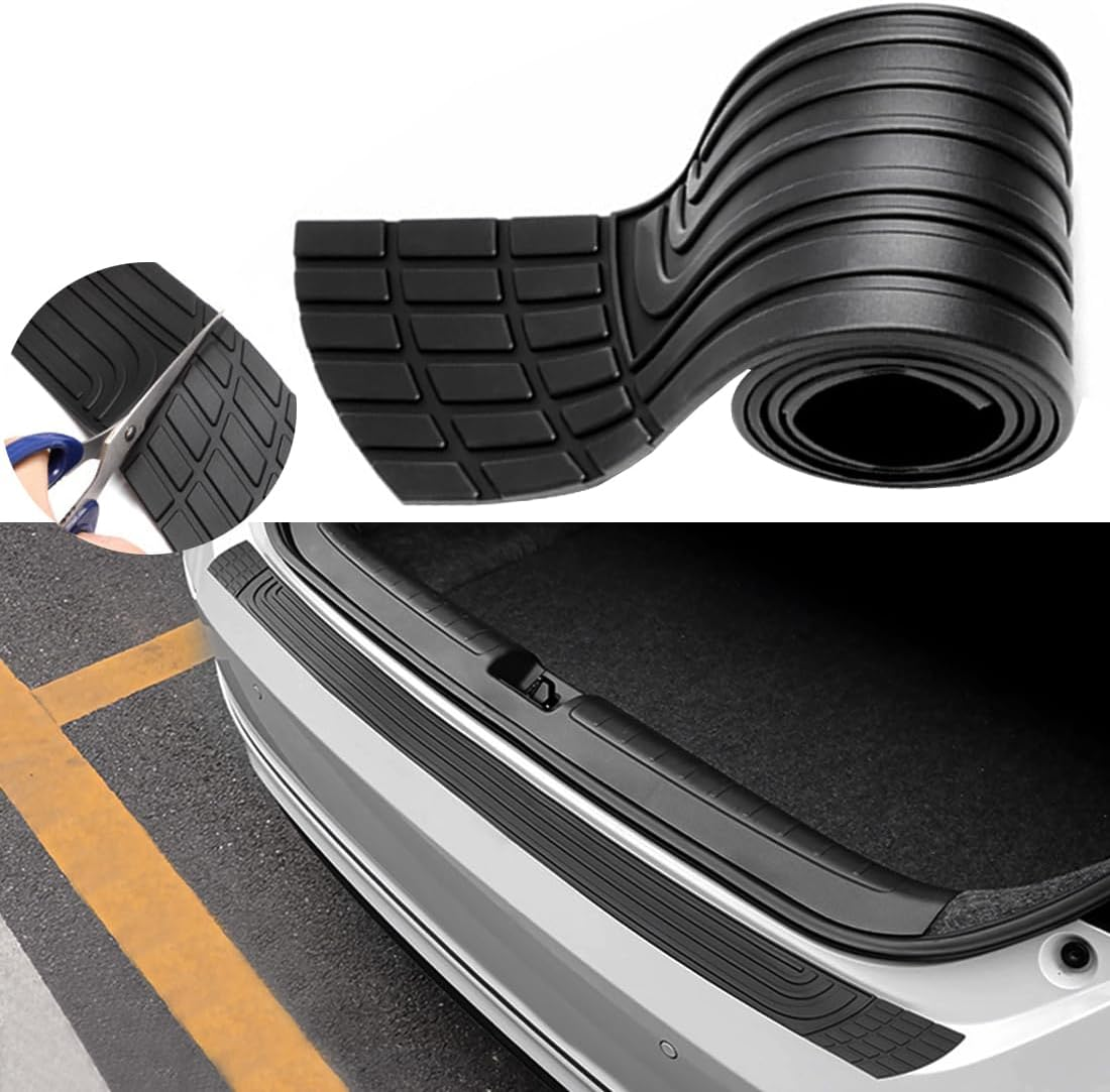 Car Rear Bumper Protector,Car Trunk Protection Strip,Rear Bumper Protector Guard Rubber,Universal Anti-Scratch Trunk Bumper Guard,For Most Car