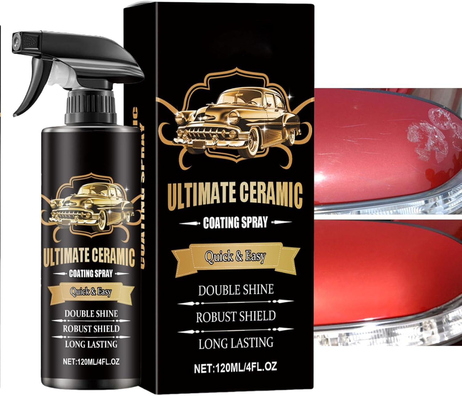 Car Coating Spray - 120Ml Car Ceramic Coating Spray - Automotive Paints & Primers for Truck RV Marine Motorcycle Tire Trim Windshield Interior Detailing image number 5