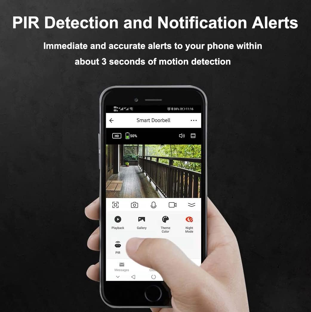 Wireless Video Doorbell Camera, BESIMLI 1080P HD Wifi Door Bell Ringer with Camera, 2-Way Audio, Motion Detection, IP65 Waterproof, Rechargeable Battery, Ios & Android image number 1