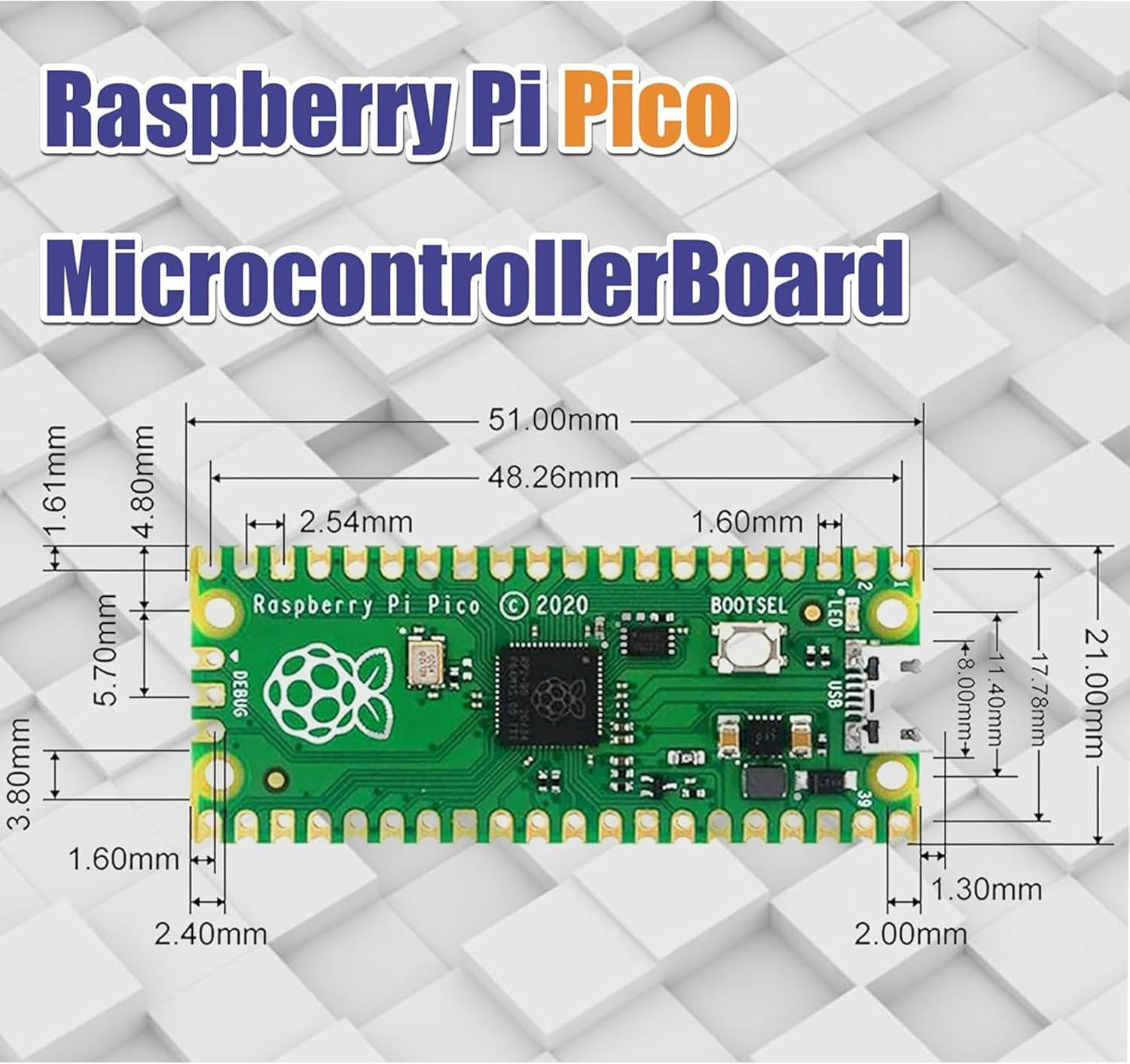 A-DIGISHUO Raspberry Pi Pico and Pico W Microcontroller Board | RP2040 Chip | Dual Core ARM Cortex M0+Processor with Interface, Flexible Digital Interface image number 5