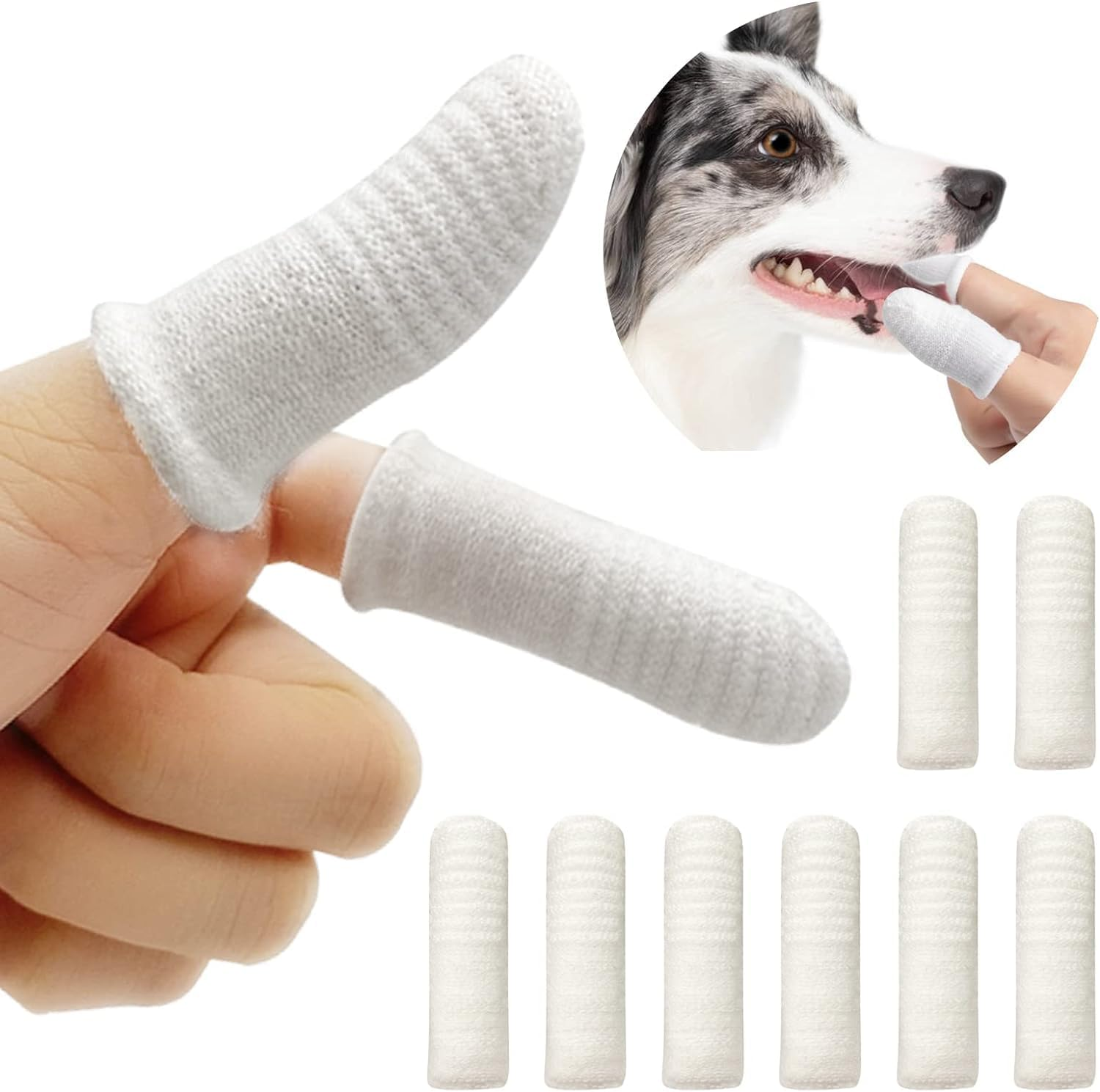 Dog Finger Toothbrush, 10Pcs Finger Toothbrush Dog, Durable and Washable Dog Toothbrush,Pets Teeth Cleaning Toothbrush,Dog Toothbrush Cat Toothbrushes Fingers Cots Toothbrushes for Dog Cats Toothbrush image number 1
