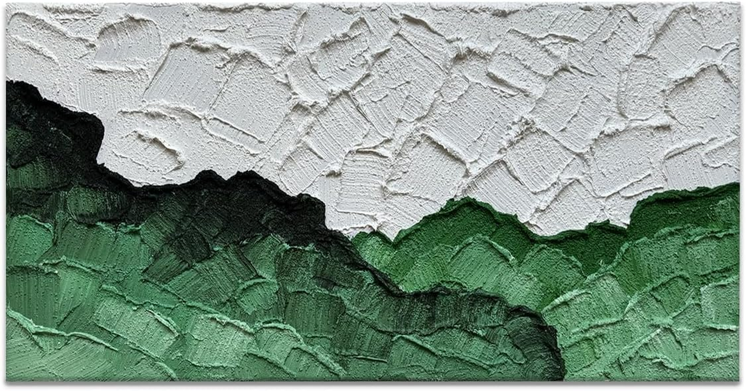 Black and White Beach Wave Textured Wall Art 3D Oil Painting Hand Painted Abstract Canvas Framed 40X20 Inch Acrylic Painting