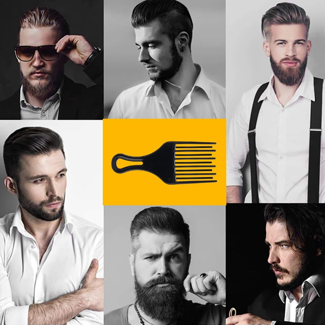 LAKJUOZ Pack of 2 Finger Styler Afro Combs Coarse Hair Comb Curling Comb Plastic Comb Natural Curls Perm Strands image number 4