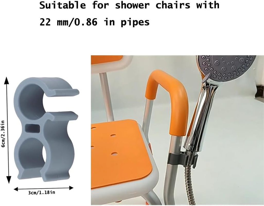 2 Pack Shower Chair Shower Head Holder Handheld Shower Clip Tube Clamp Bracket for inside Shower Bath Chair Tub Transfer Bench Shower Stool Shower Seat Bathtub Chair Bath Seat image number 5