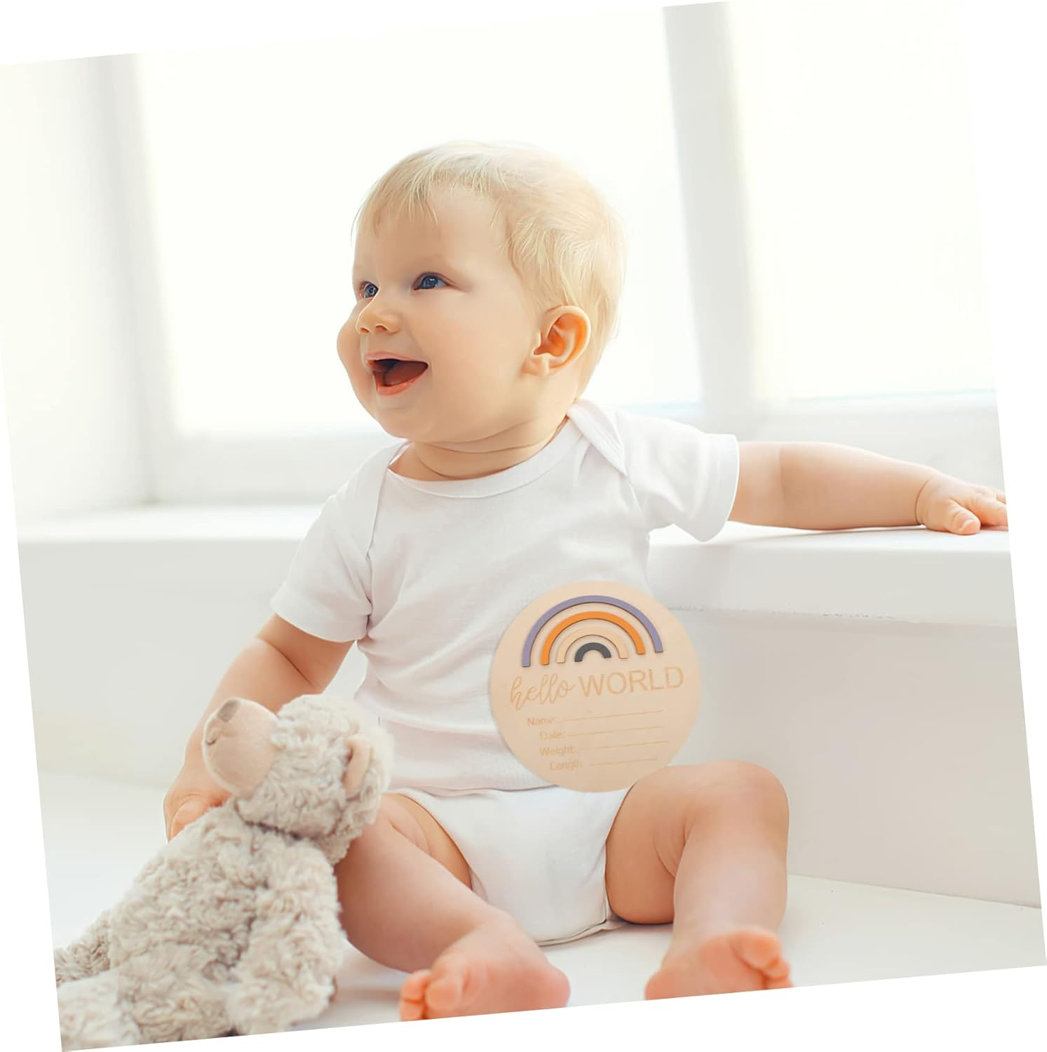 Wooden Month Card Name Sign Monthly Milestone Announcement Plaque for Nursery Personalised image number 6