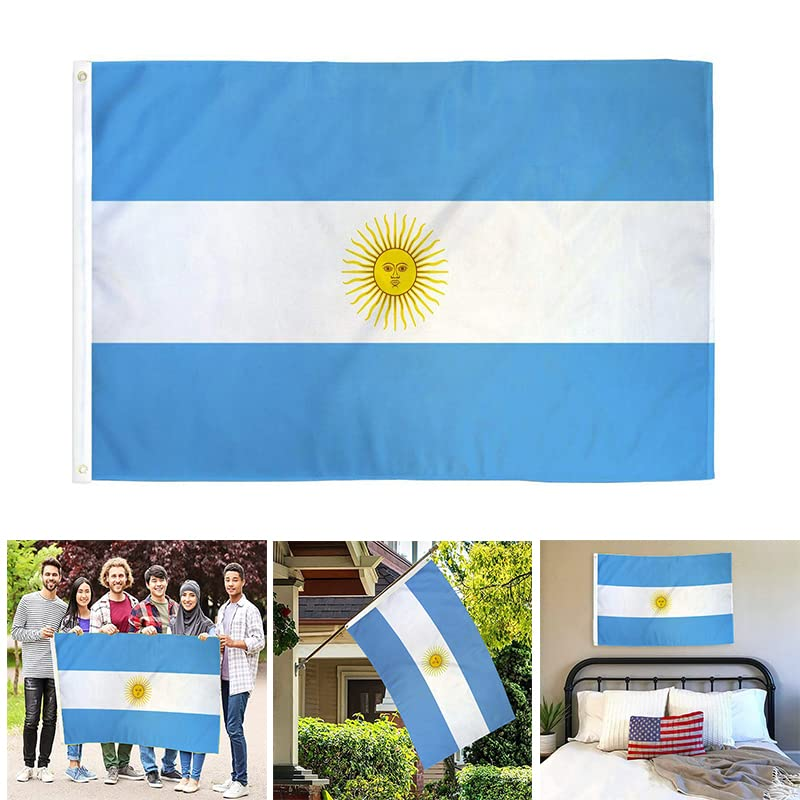 150 X 90Cm Large Argentina Flag with Brass Grommets Argentine Argentinian National Outdoor Festival 3X5 Feet, UV Fade Resistant, Double Stitched for Outdoor Festivities image number 4