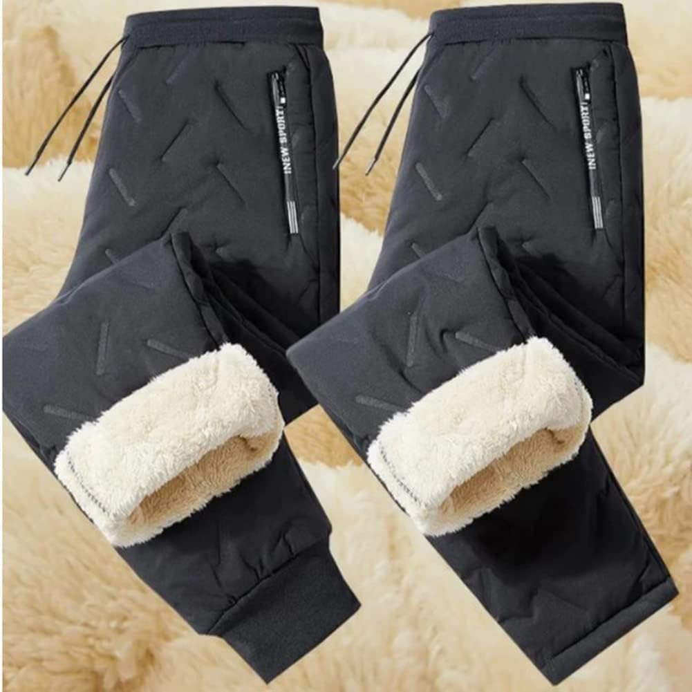 Thermal Pants Men Winter, Winter Warm Fuzzy Leggings, Winter Waterproof Thermal Pants Jogging Pants (L,Gray 1) image number 5