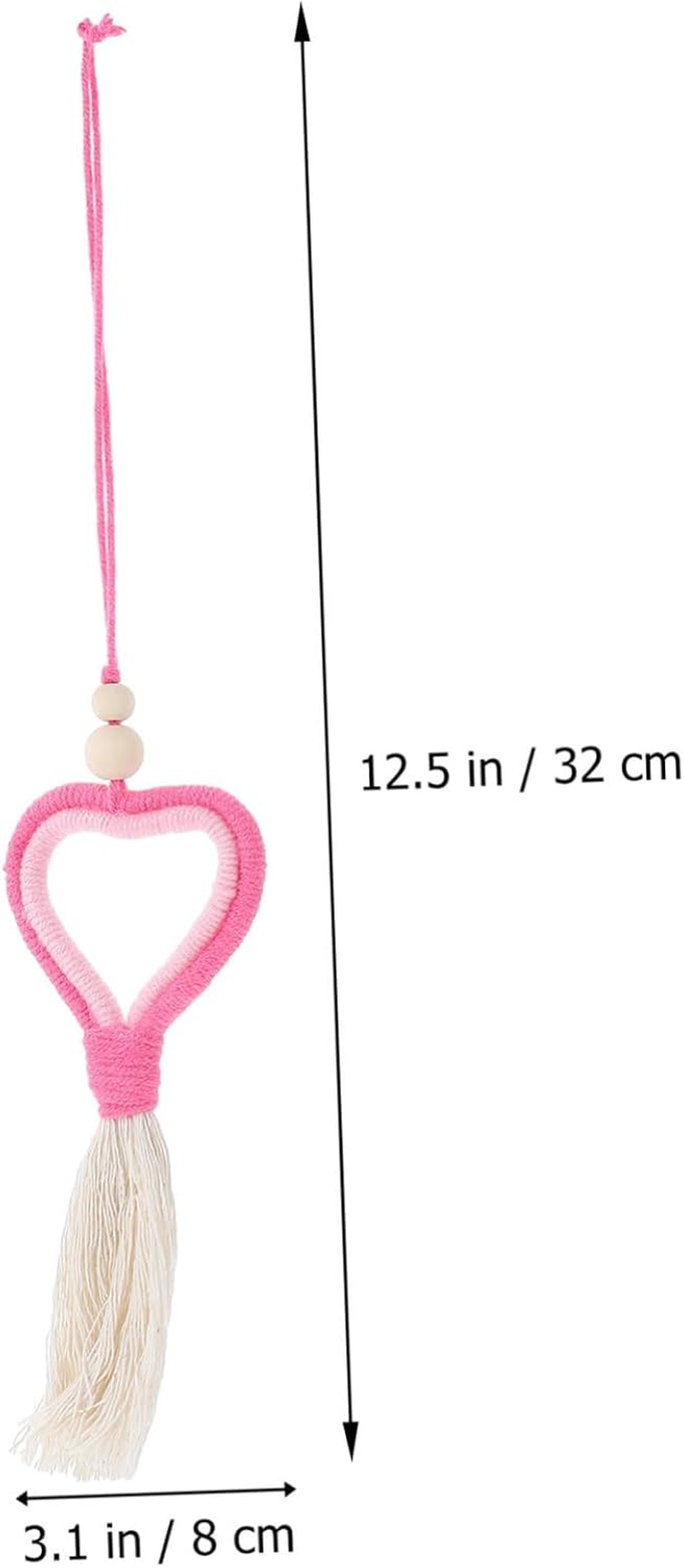 Heart Wool Felt Tassel Pendant Pink Valentine Decor Hanging Ornament for Party DIY and Romantic Home Decoration image number 6