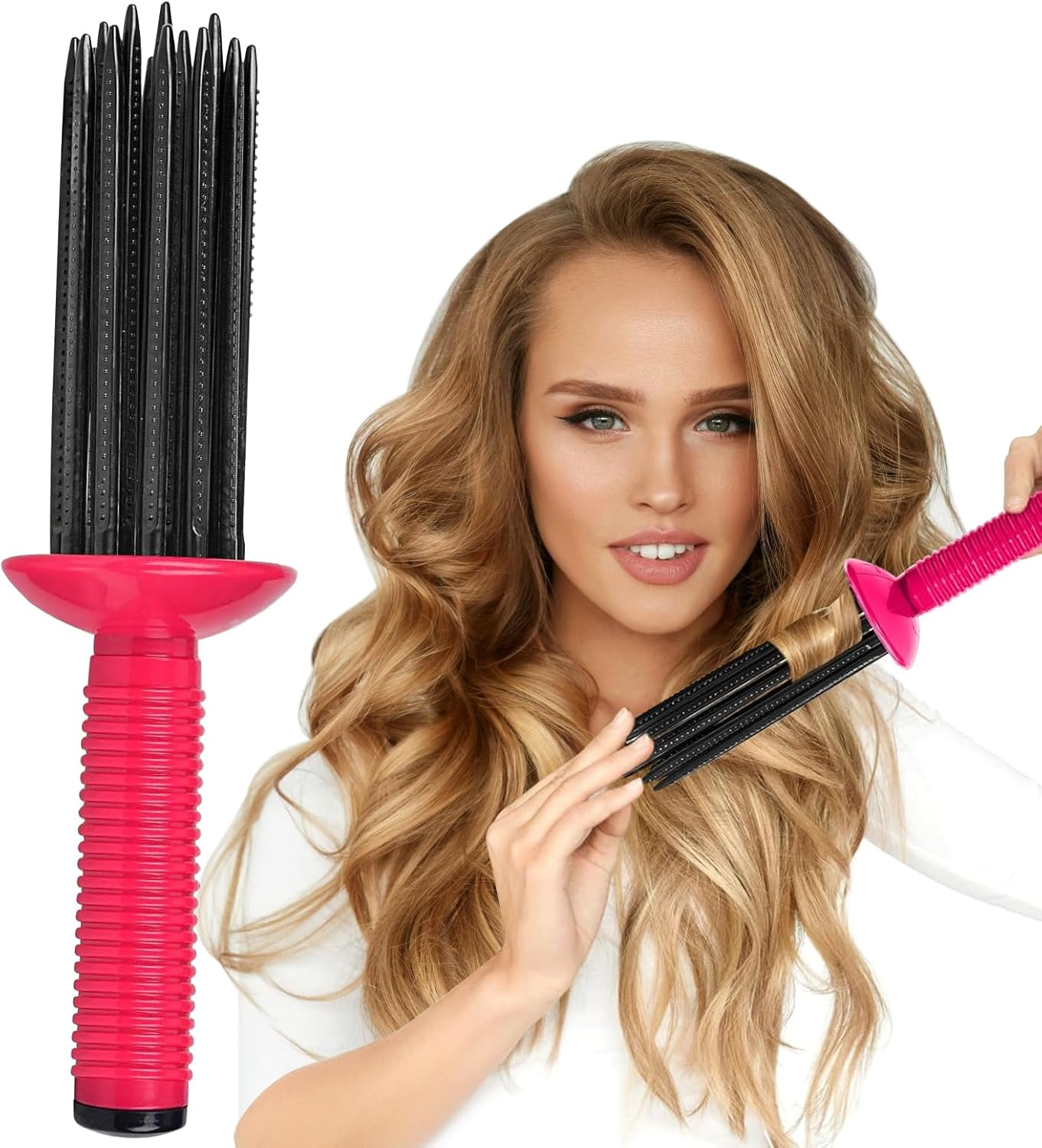 Curling Brush, Hair Curler, Curly Hair Brush, Curling Roll Comb, Curling Brush, Hair Curler Fluffy Curling Roll Comb, Brush Curl Brush, Curl Brush, Hair Rollers for Women, Home, Travel, Dating image number 5