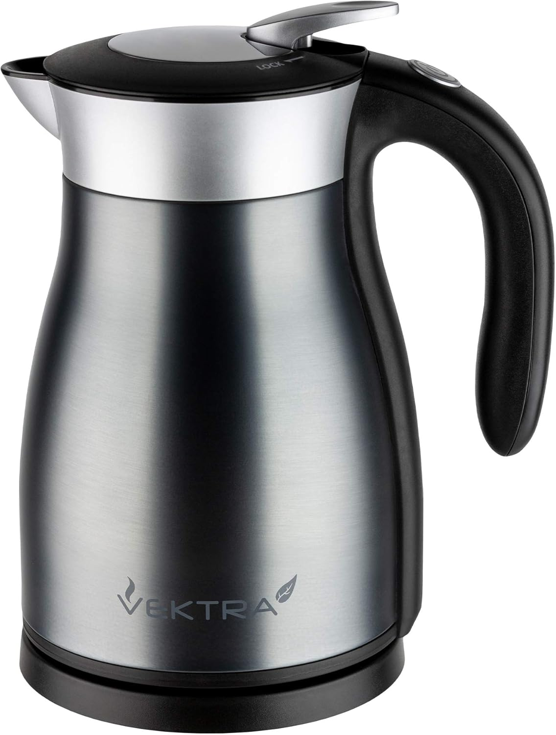 Vektra VEK-1701 Vacuum Insulated Environmentally Eco Friendly Easy Pour Cordless Kettle, 1.7 Litre, Stainless Steel