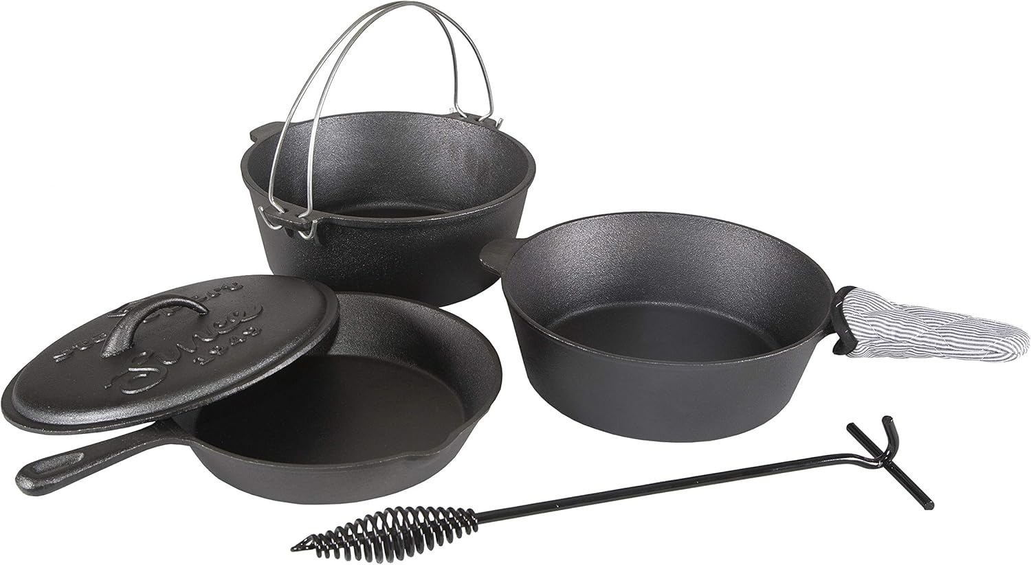 Stansport 16903 Cast Iron 6 Piece Cookware Set, Black image number 6
