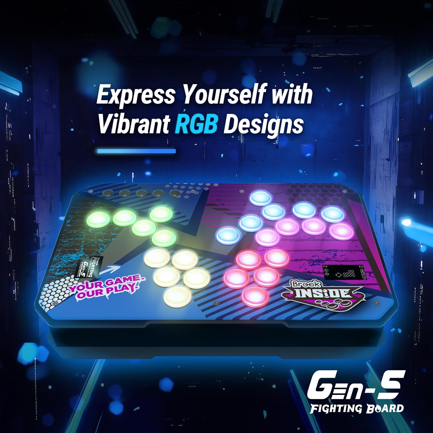 Brook Gaming GEN 5 Fighting Board with RGB Sticker &ndash; Multi-Platform Support for PS5, PS4, Switch, Switch 2 & PC &ndash; Ultra-Fast Input for Competitive Play【Exclusive Version】 image number 5