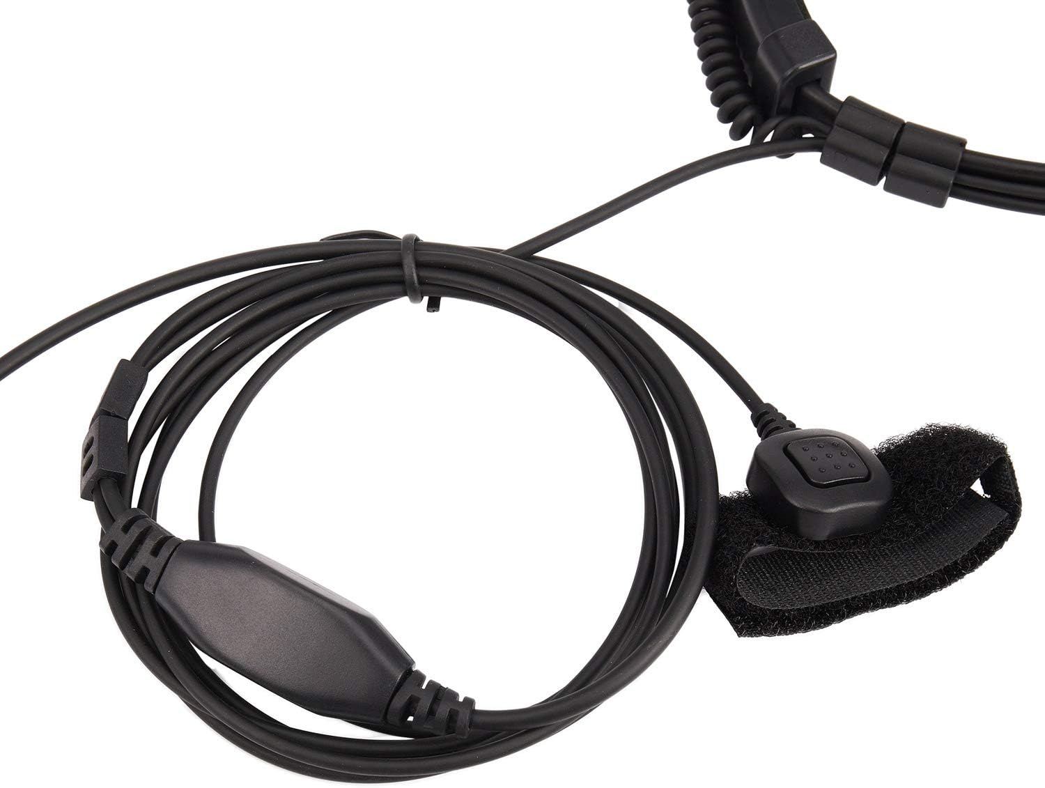 Bjworeye 3.5Mm Adjustable Throat Mic Microphone Covert Acoustic Tube Earpiece Headset with Finger PTT for Android Mobile Phone