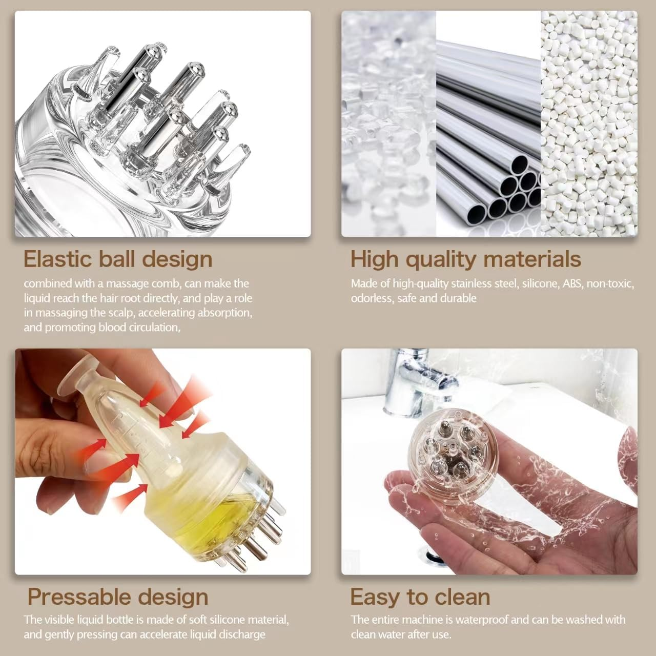 Scalp Applicator Comb,Minoxidil Applicator Tool,Hair Oil Essential Serum Liquid Massager for Hair Growth, Follicle Care Treat Hair Loss Thinning (Transparent) image number 2