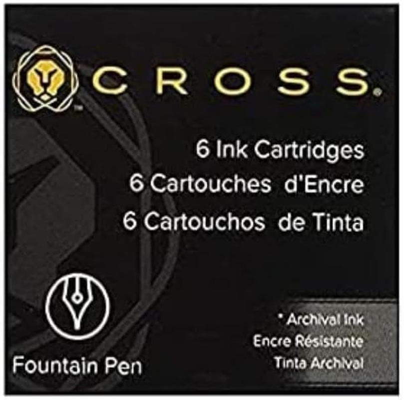 Cross A. T. Ink Cartridge for FH Blue-Black, Blister Card with 1X 6 Pieces