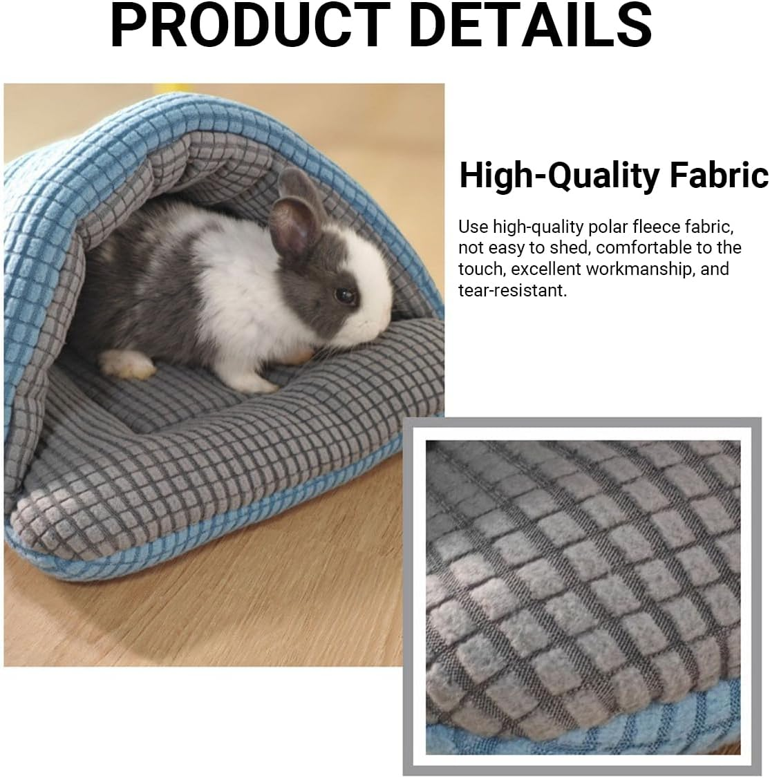 AIMALL Semi-Enclosed Pet Sleeping Bag Bed 12.6"X11.81"X6.3" Soft Polar Fleece Kennel Nest for Guinea Pig Rabbit Kitten Small Animals Indoor Use - Pink image number 5