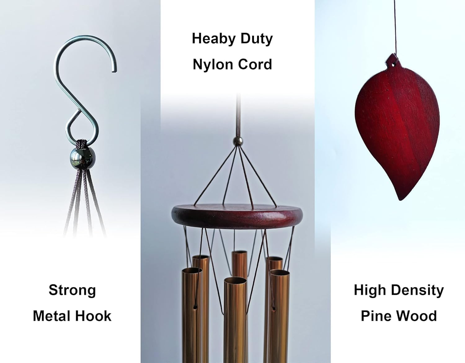 Wind Chimes for Outside, 35 Inch 6 Rustproof Aluminum Tubes Large Deep Tone Memorial Wind Chimes, Premium Chime Perfect for Patio, Porch, Garden, or Backyard (35 Inch)