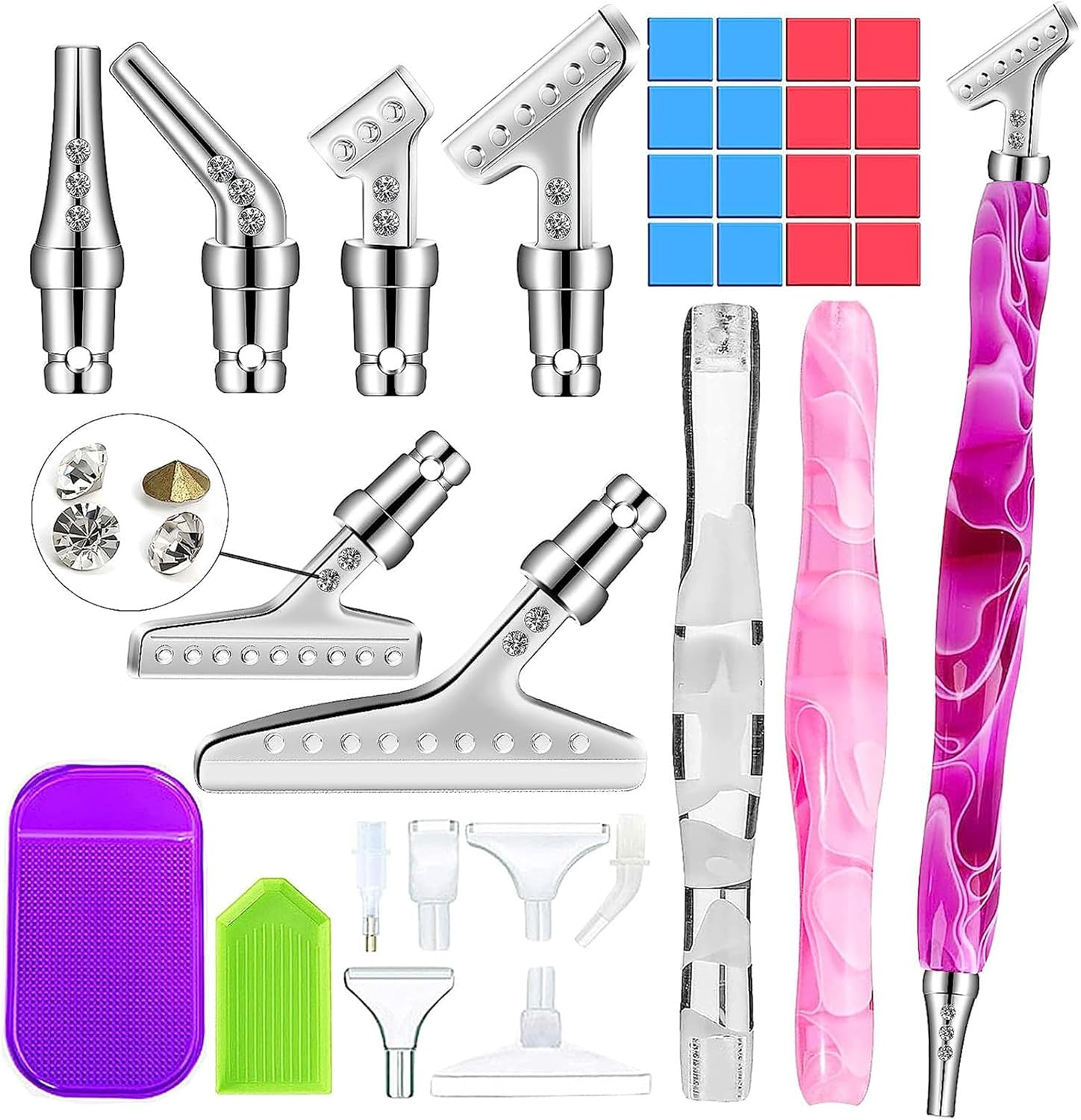 Diamond Painting Pen Kit Stainless Steel Metal Pen Tips Kits(34Pcs),3Pcs Diamond Art Pens 5D Diamond Painting Tools for DIY 5D Diamond Painting image number 4