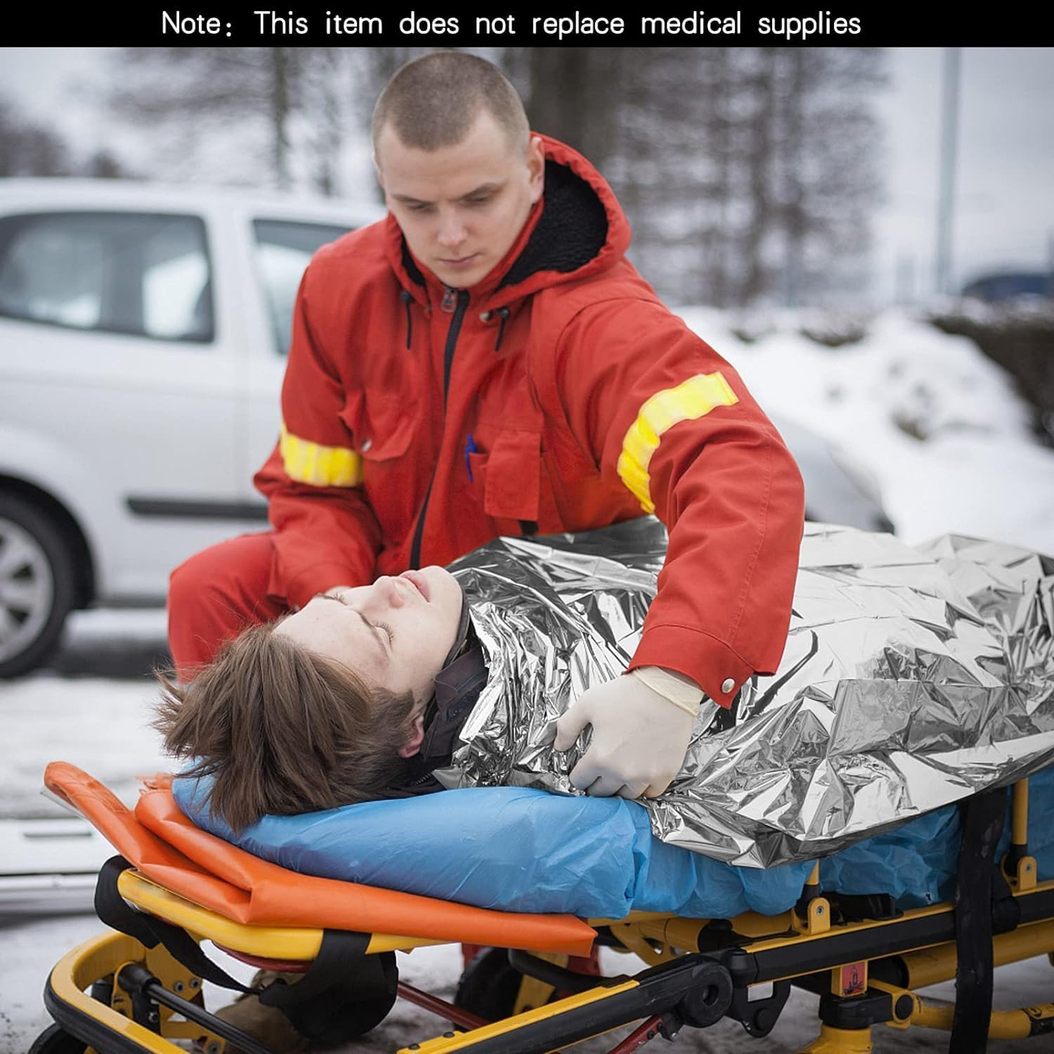 10Pcs Emergency Thermal Blankets, Survival Blankets Reflective First Aid, Blanket for Camping Hiking Outdoor Warm Insulated Heat Insulation and Waterproof,210X160Cm image number 2