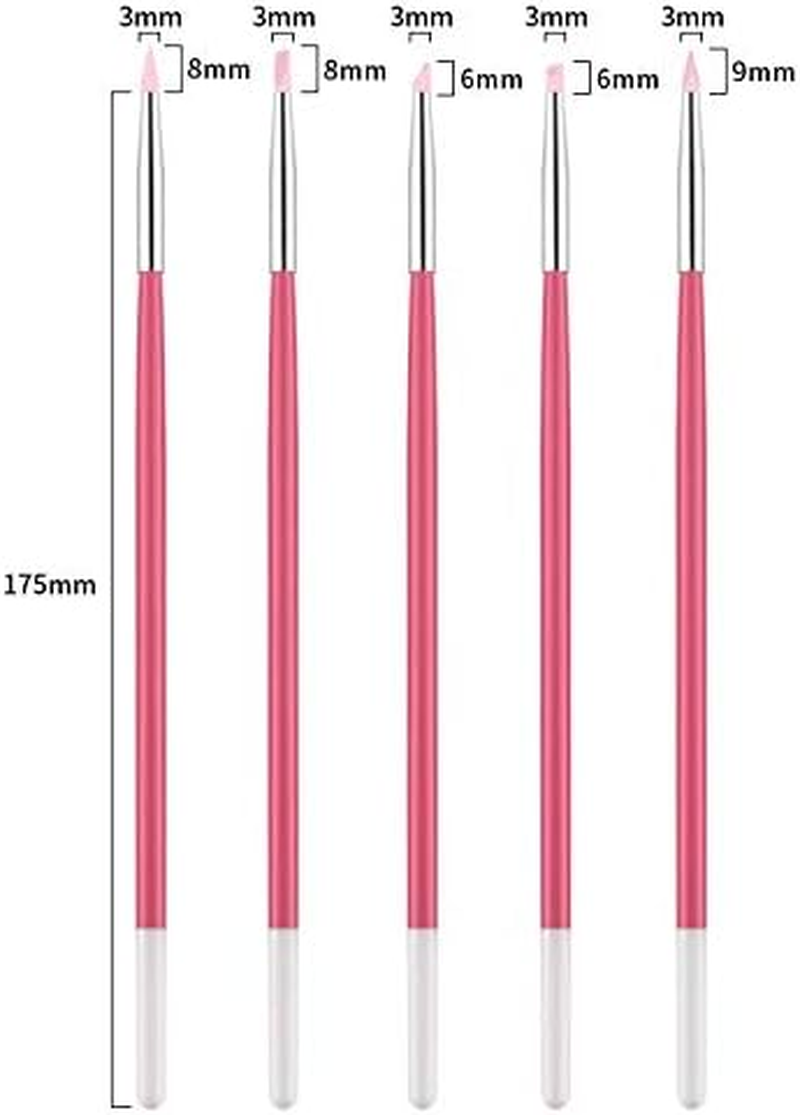 5Pcs/Set Silicone Nail Art Pen Brush Wood Carving Emboss Hollow Pottery Sculpture Shaping Dotting DIY Manicure Tools 18Cm Zhengpingpai image number 3