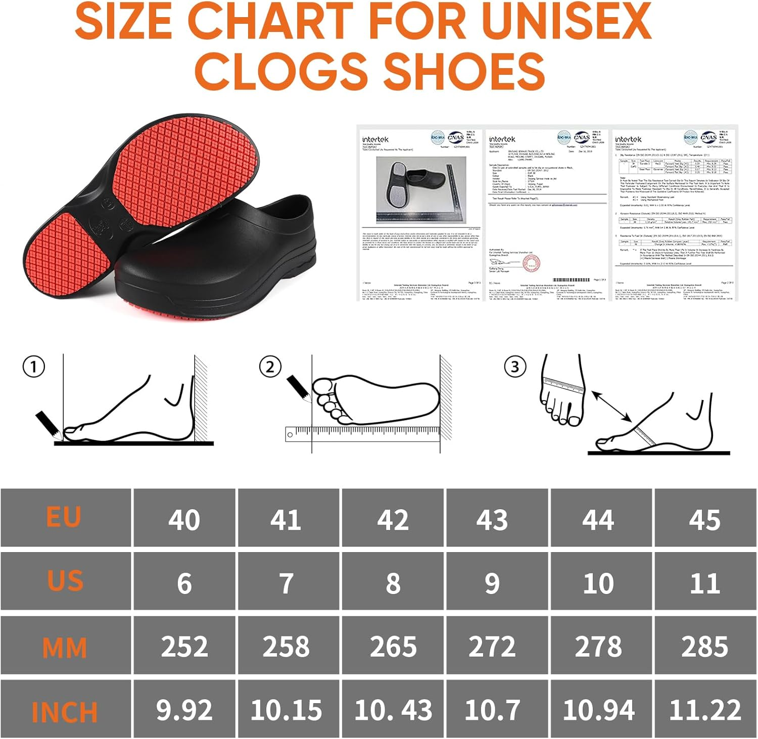 LIPROFE Chef Shoes for Men - Non Slip Oil Resistant Waterproof Safety Work Shoes Comfortable Nursing Nurse Shoes for Gardener Men Women Indoor and Outdoor Chef Clogs for Kitchen Office Seaside image number 5