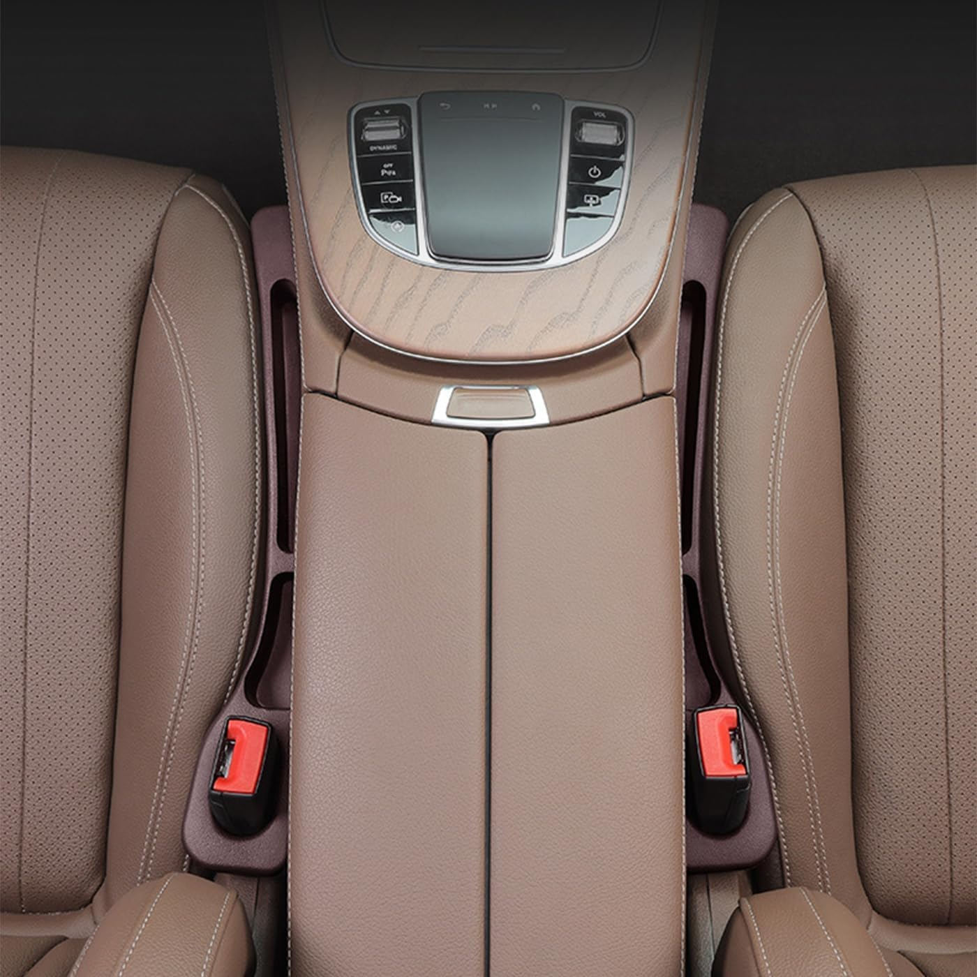 TCOTBE 2PCS Universal Car Seat Gap Organiser ，Multifunctional Seat Side Gap Filler Upgraded Storage Box, Car Accessories for Keys, Phones, Wallets &ndash; Neat Organizer (Black-2Pcs)