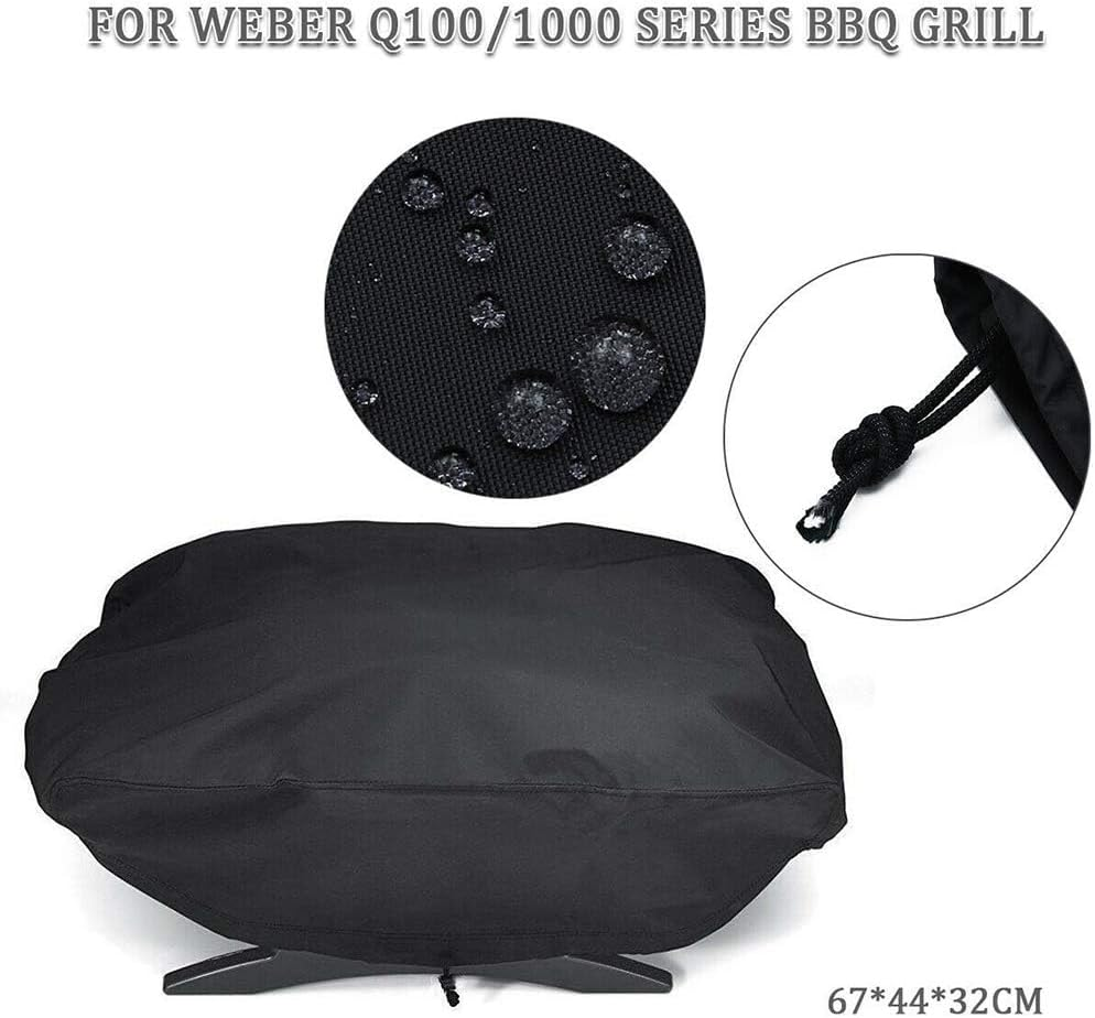 Grill Cover Garden Waterproof anti Dust Protective Outdoor Windproof Accessories BBQ Stove Shield UV Resistant Polyester Portable for Weber 7110 Q1000 image number 5