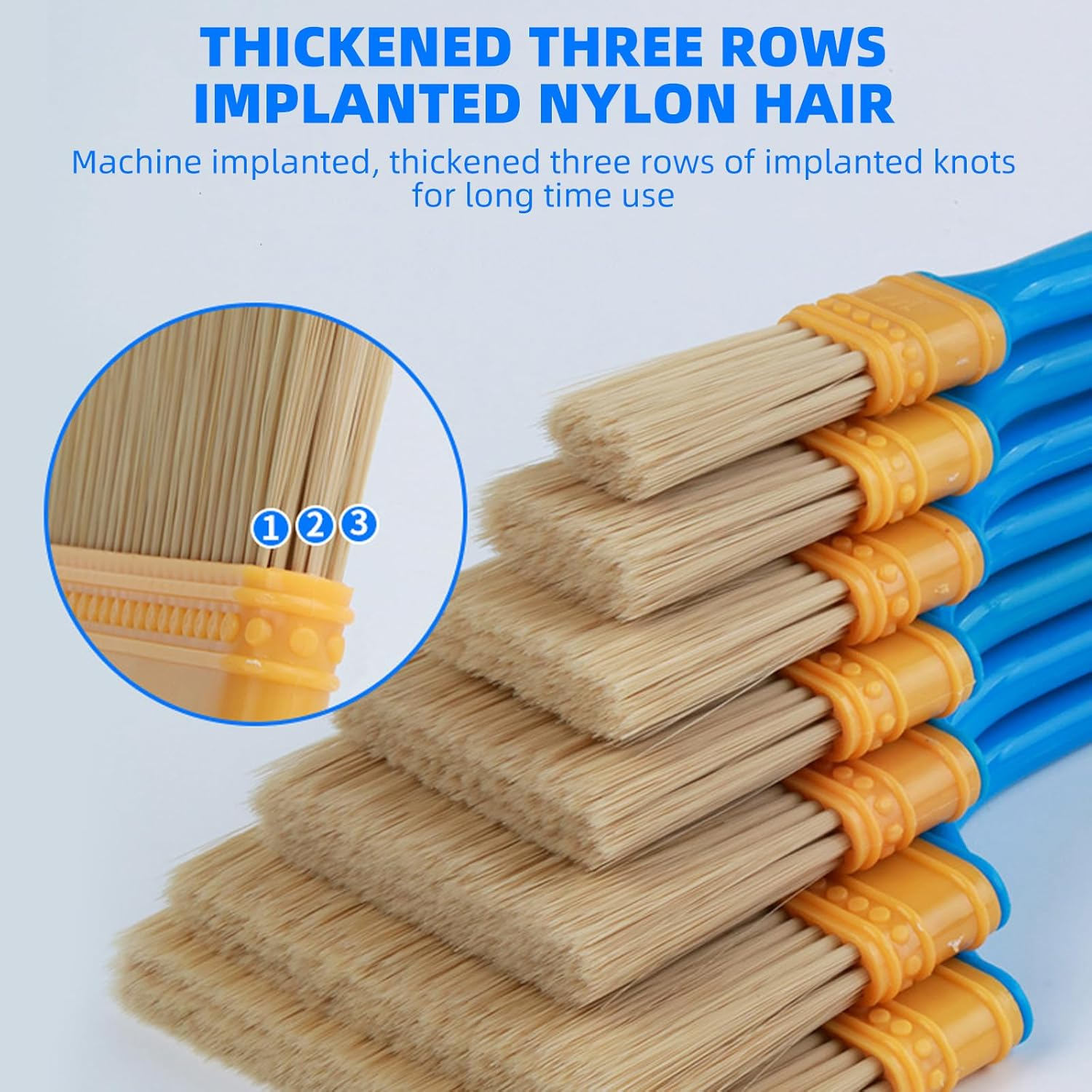 Paint Brushes - 5 PCS Flat and Angle, Paint Brush for All Latex and Oil Paints & Stains - Home Improvement - Interior & Exterior Use Paint Brush image number 1