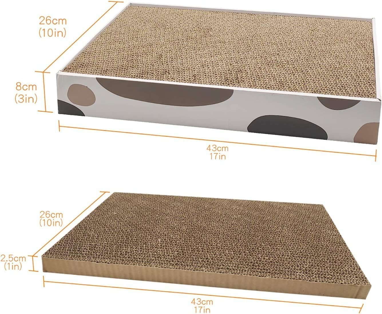 Mumoo Bear Cat Scratcher Cardboard, 3 Layers Design Kitty Cat Scratching Pad Recycle Corrugate Scratcher Cat Scratch Bed Long Lasting Reversible image number 1