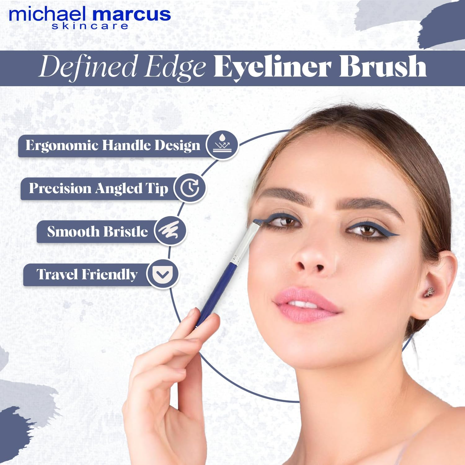 Michael Marcus Cake Eyeliner & Brush - 2 Piece Water Activated Dry Pressed Eyeliner & Professional Brush - Long-Lasting, Vibrant Color, Smudge Resistant - Cruelty Free Paraben Free (Twilight) image number 2